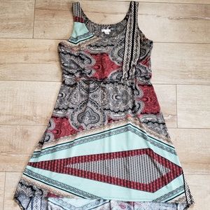 [Xhilaration] Multicolor Print High-Low Boho Dress